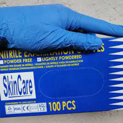 Imagen de GUANTES SKINCARE NIT CELESTE"M" S/TALCO